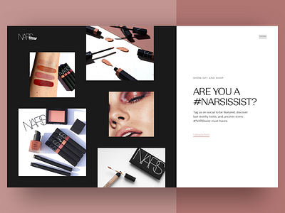 Nars Social Media Wall art direction typography ui ux web website