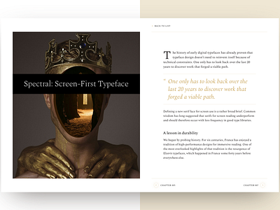 Spectral (Google Fonts) art direction article free typography ui ux web website