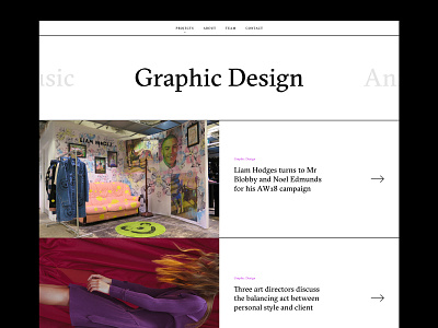 Project List Layout art direction clean design layout minimal page typography ui web website