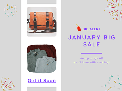 January Big Sale bag big sale branding design graphic design landing page product product design sale sell shirt store