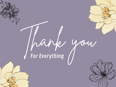 Thank You For Everything branding card design flat design graphic design illustration product design template thank you thank you card