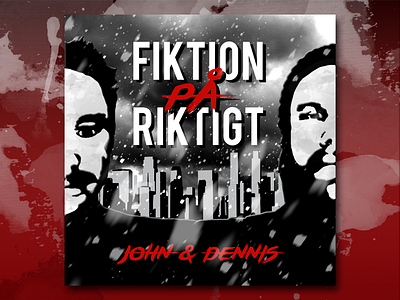 Podcast Cover inspired by Sin City - Fiktion på Riktigt comic graphic design podcast profile red shadow sin city snow
