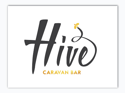 Hive Caravan Bar Logotype bar bee brand branding flat foodtruck logo logotype print simple
