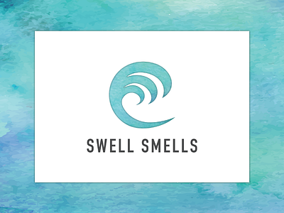 Swell Smells Logo - Vax candles blue branding label logotype ocean print sea simple wave