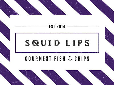 Squid Lips Fish and Chips - Logo concept branding clean design flat logo minimal pattern redesign restaurant stripes typography vector