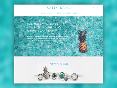 Salty Boho Website Design - Landing Page bohemian ecom ecommerce jewellery landing page online shop pineapple ui ux web design website