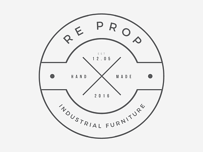 Re Prop Industrial Furniture Logotype art branding flat hipster industrial logo logotype outline print simple