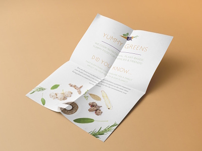 Yummy Greens - Info Flyer branding colourful flat flyer health logotype mockup print product simple stationary