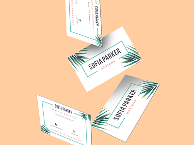 Business Cards - Personal Business branding business cards flat logotype mockup palm pattern print product stationary tropical