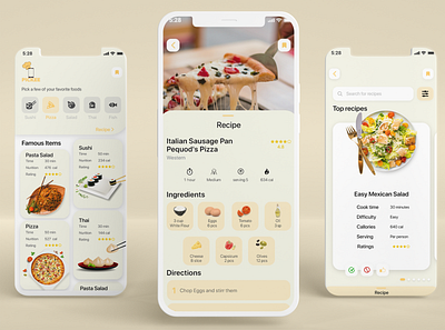 Recipe App app app kit app mockup app redesign app screens design design ideas food food app food ui design free app graphic design kitchen recipe recipe app ui ui design ui kit ux design