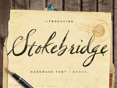 Stokebridge + Bonus Vector font script stokebridge typography vector