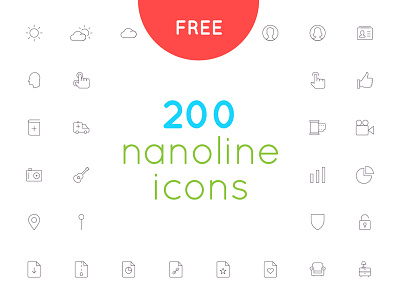 Free download 200 nanoline icon set app download free icon line minimal mobile ui ux vector web website