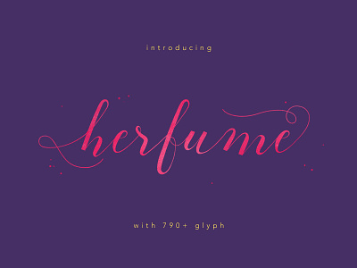 Herfume Font font glyph handwritten lettering multilingual script swash swirls typography vector