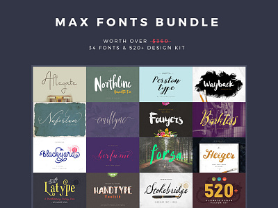 Max Fonts Bundle brush bundle discount font handlettering lettering pack quotes script typography