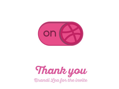 Thank you button dribbbleshot first illustration illustrator invite on onoff switch thank vector