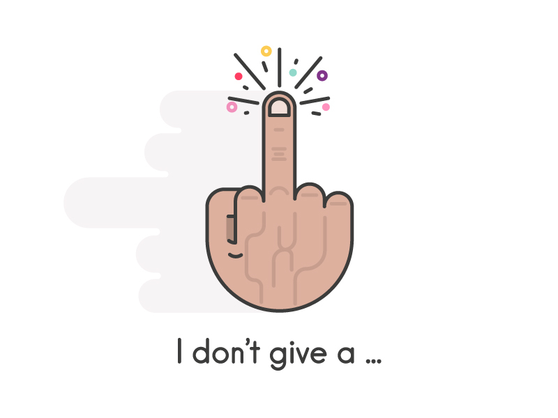 I don't give a fuck flat fuck hand illustration vector