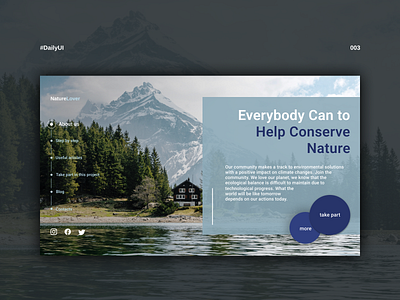 Daily UI #003 - Landing Page dailyui design ecology landingpage nature ui