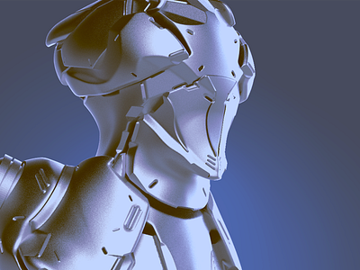WIP Sci-Fi Mech Head Design 3d 3dcoat android cyberpunk cyborg hardsurface keyshot mech scifi