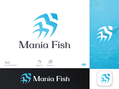 Mania Fish Logo adobe ilustrator brand design branding design design logo graphic design grapic design icon illustration inspiration logo logo design motion graphics typography