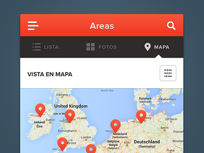Caravan App. Map view.