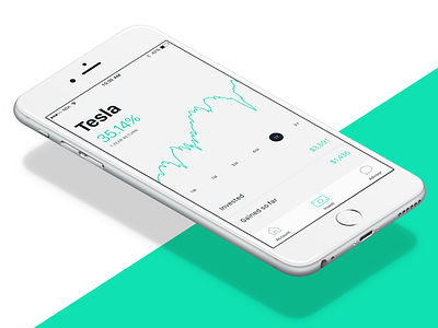 Invest App. 2. app design finance fintech invest ios iphone stock tesla ui ux