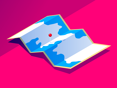 Map. illustration isometric location map pin vector