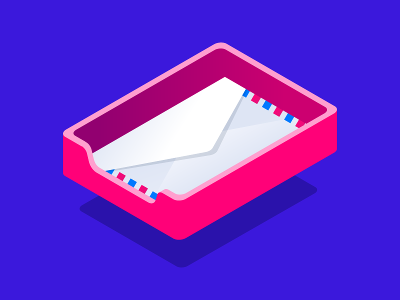 Inbox. 3d isometric vector illustration notification email mail message inbox