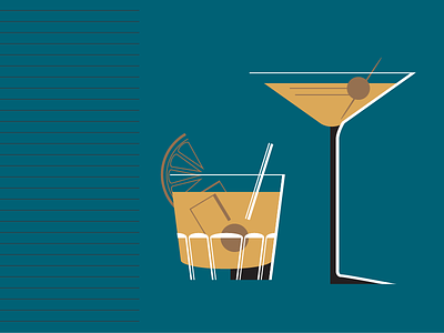 Retro Cocktails design drinks food illustration retro