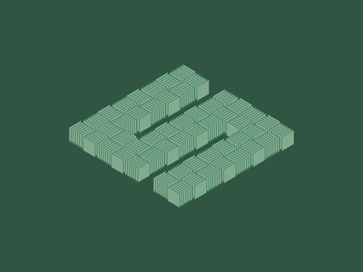Isometric S abstract icon illustration
