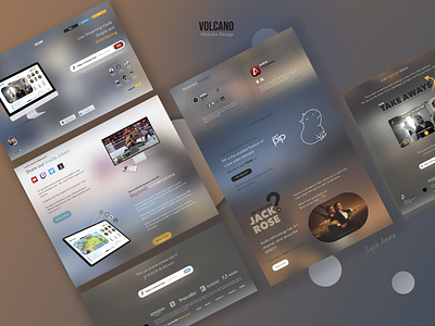 Volcano Website -  Glassmorphism Desgin