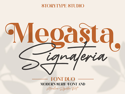 Megasta Signateria Font Duo Typeface 3d animation app branding design graphic design icon illustration logo ui