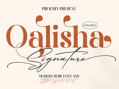 Qalisha Signature Font Duo Typeface 3d animation app branding design graphic design icon illustration logo ui