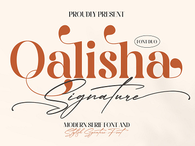 Qalisha Signature Font Duo Typeface