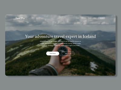 Travel blog Home page branding design figma ui userdesign