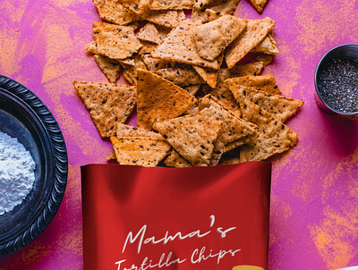 Mama's Tortilla Chips branding graphic design logo