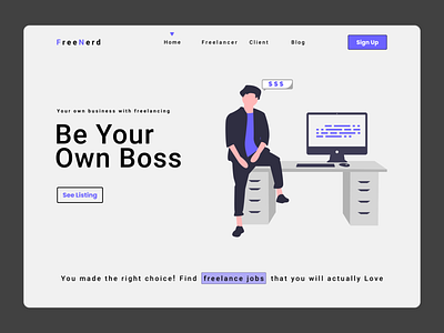 Web UI :- Freelance Home Page