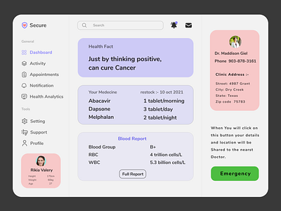 Healthcare website dashboard dashboard doctor health health website healthcare medecine ui design