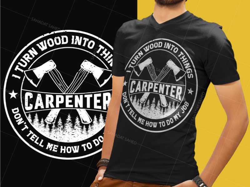 Carpenter T Shirt designs themes templates and downloadable