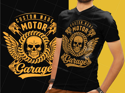 Motor Garage T-shirt Design american motorcycl garage custom tshirt t shirt t shirt design