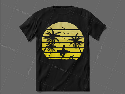 Sunset retro vintage T-shirt Design custom tshirt end of day retro t shirt sunset surfing t shirt t shirt design