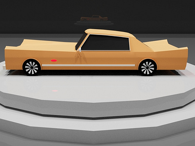 Lowpoly 3D car model side view
