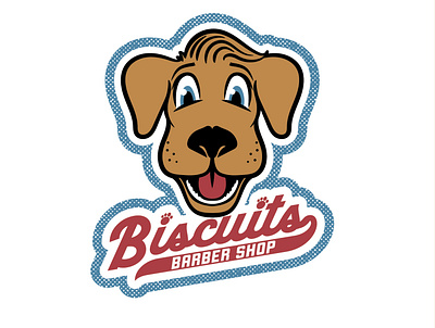 Biscuit's Barber Shop branding design icon illustration logo vector