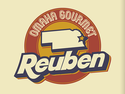 Omaha Gourmet Reuben branding design icon illustration logo typography vector