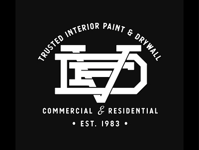 DVF Interior Paint and Drywall branding design icon illustration logo monogram typography vector