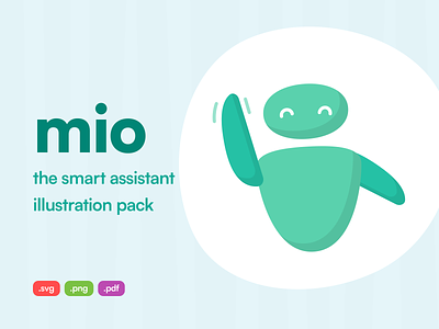 Mio - the smart assistant illustration pack ai assistant character expressive future illustration illustration set mascot pose robot smart smart assistant