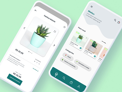 Melian, um e-commerce de plantas. app design first project starting ui
