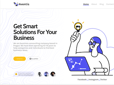 Aventis - Business Consulting portal branding design illustration logo typography ui website