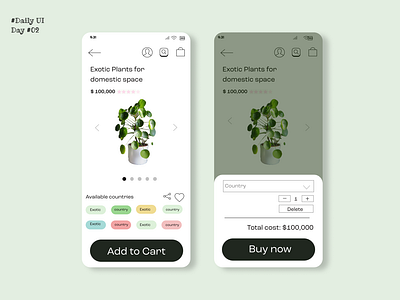 Daily UI #02 Purchasing exotic plants