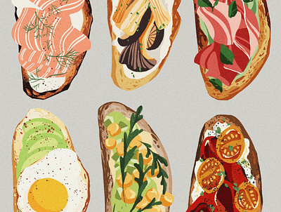 Food illustration editorial illustration web