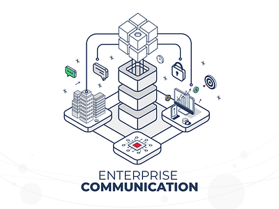 Enterprise Communication Illustration artwork communication connect enterprise hero homepage illustration telecom telecommunication vector